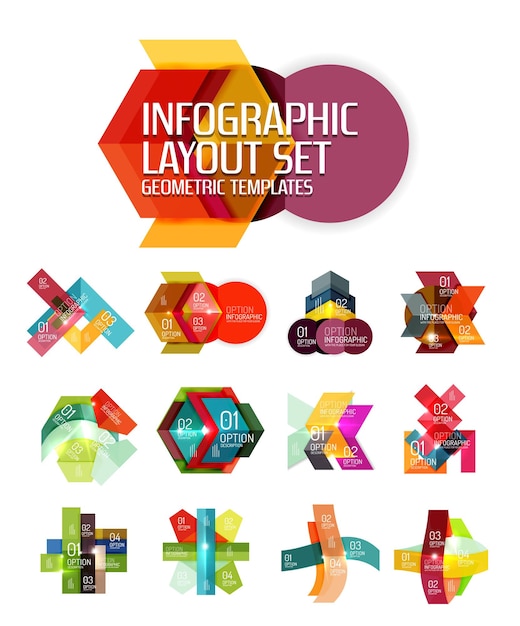 Creative paper geometric business infographic background templates for workflow layout diagram number options or web design