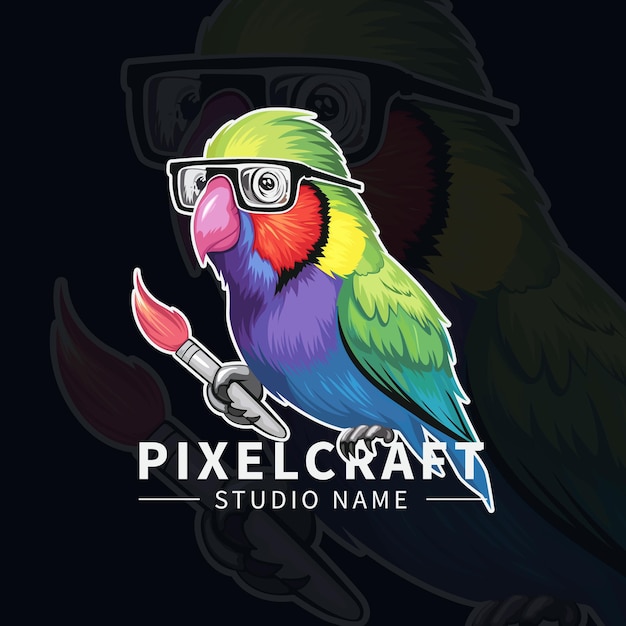 Vector creative parrot studio logo icon