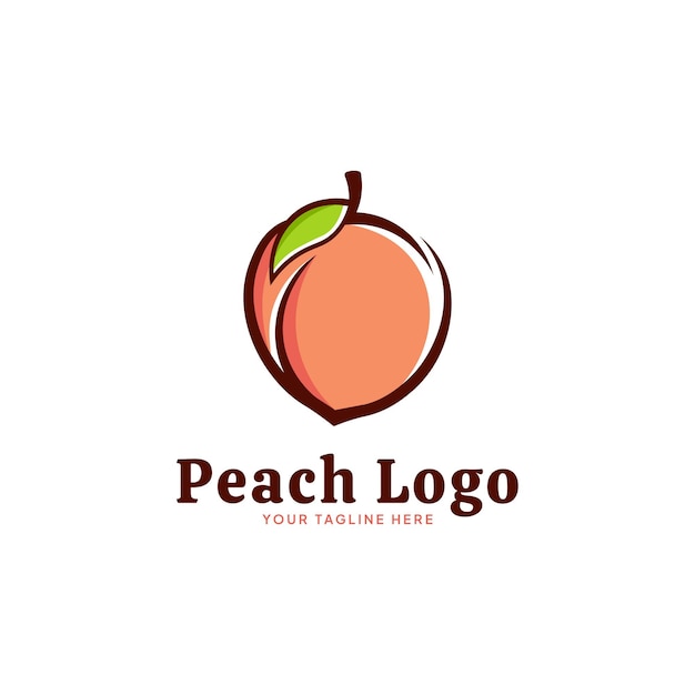 Creative Peach Logo Symbol Design Illustration for Business Identity