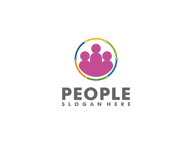 Creative people logo design template social people logo vector