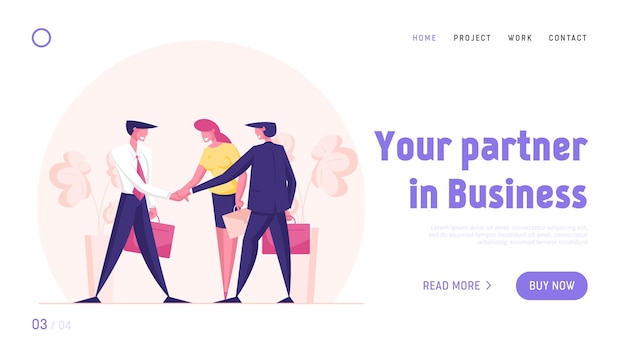 Creative Perfect Teamworking Group Landing Page Template Business People