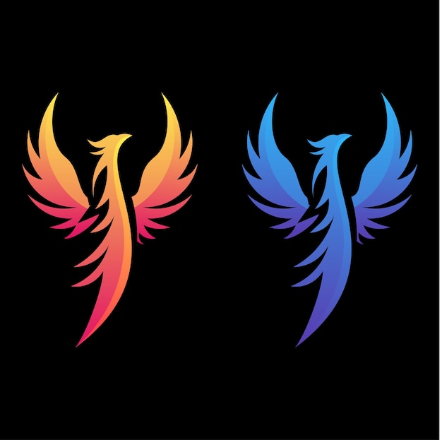 Creative phoenix logo design vector