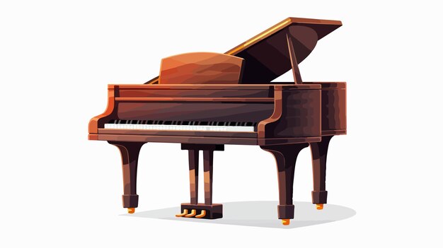 Vector creative piano icon vector cartoon illustration