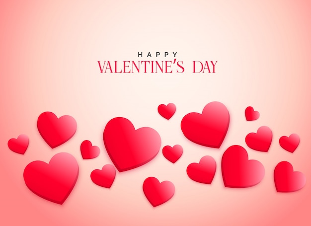 Creative pink 3d hearts background for valentine's day