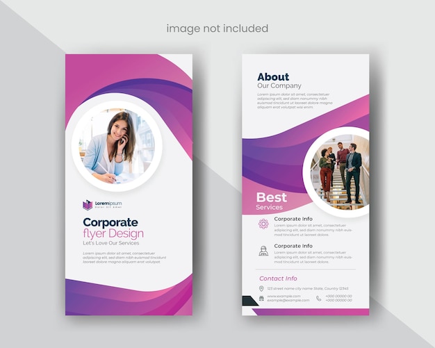 Creative Pink Gradient DL Flyer Template Premium Vector