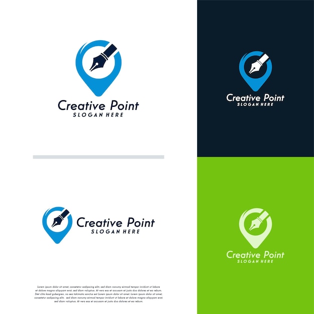 Creative Point logo designs template, Creative Place logo template, Art pin logo