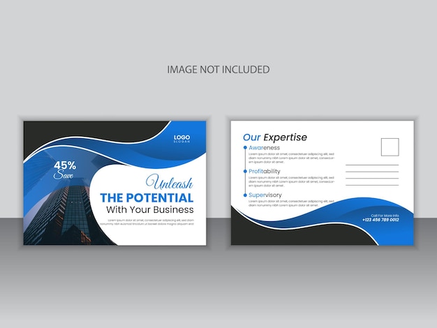 Creative post card template design for business