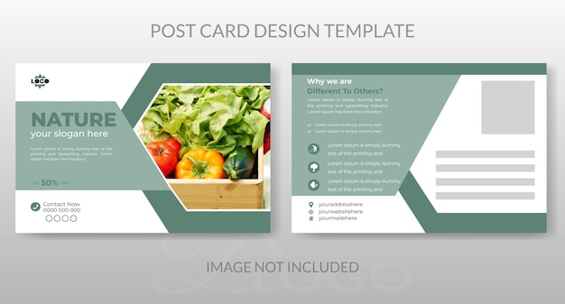 creative postcard design template corporate and nature