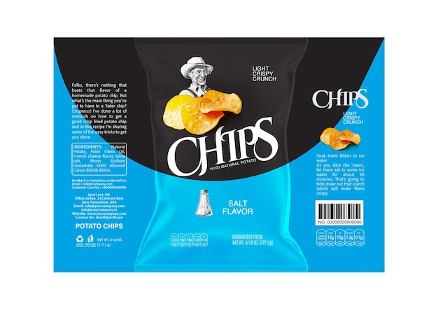 Creative Potato Chips Packaging and Label Collection