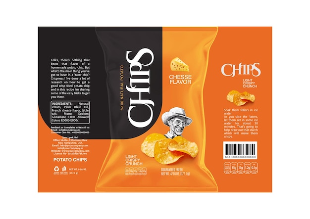 Creative Potato Chips Packaging and Label Collection