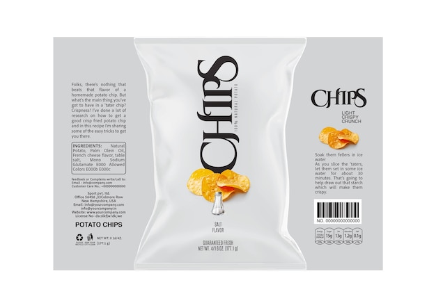 Creative Potato Chips Packaging and Label Collection