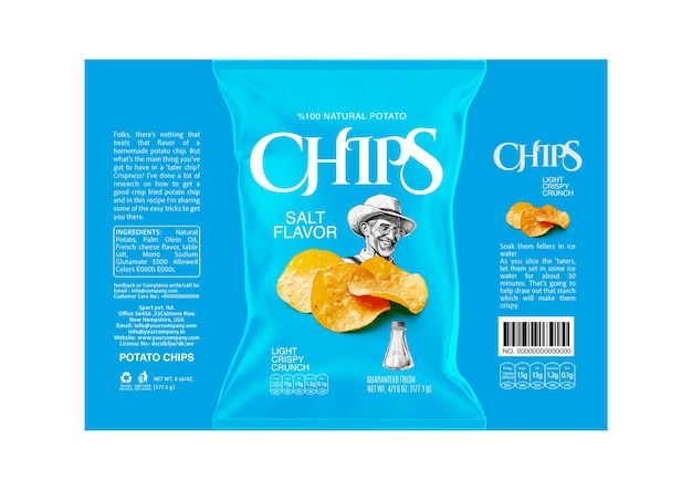 Creative Potato Chips Packaging and Label Collection