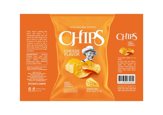 Creative Potato Chips Packaging and Label Collection