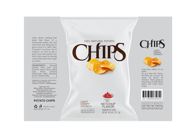 Creative Potato Chips Packaging and Label Collection