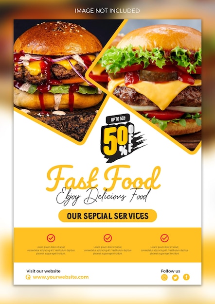 Vector creative printable food flyer design template