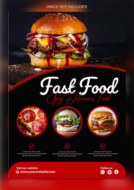 Vector creative printable food flyer design template