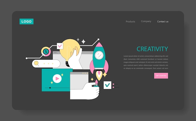 Vector creative process concept an engaging illustration representing imagination ideation and creative