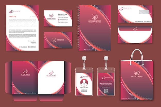 Creative professional business brand identity mockup of stationery set