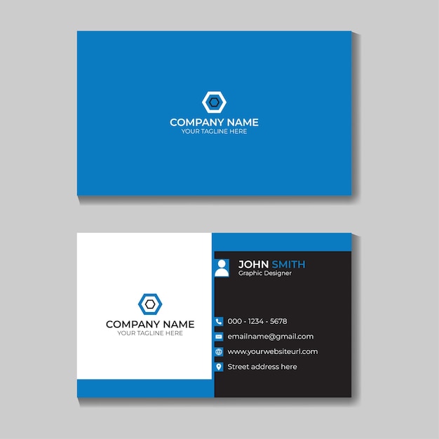 Creative professional business card template Free Vector