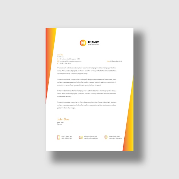 creative professional business letterhead template