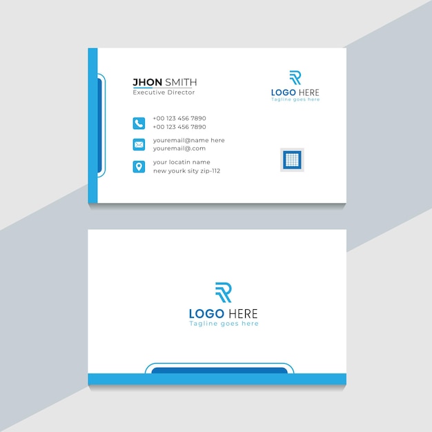 creative professional clean and blue business card design template