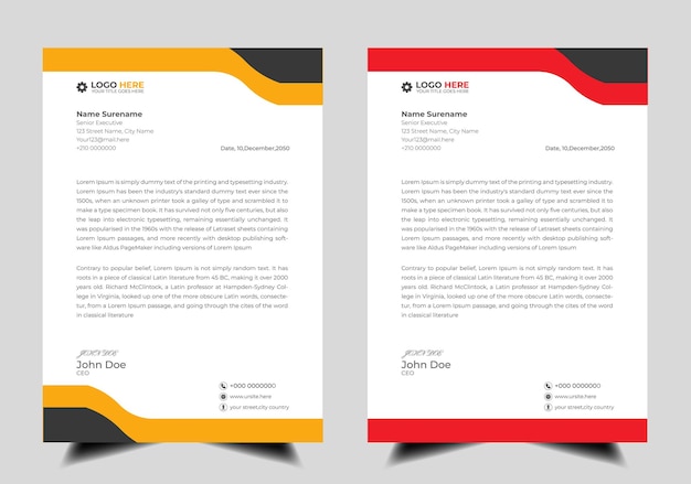 Creative professional minimal abstract business proposal newsletter clean modern letterhead design