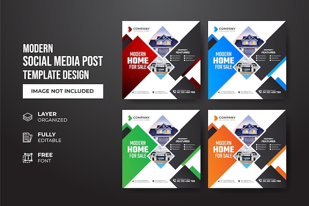 Creative and Professional real Estate social media post template