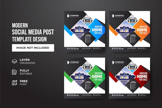 Creative and Professional real Estate social media post template