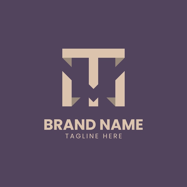 Vector creative professional trendy letter mt tm logo design