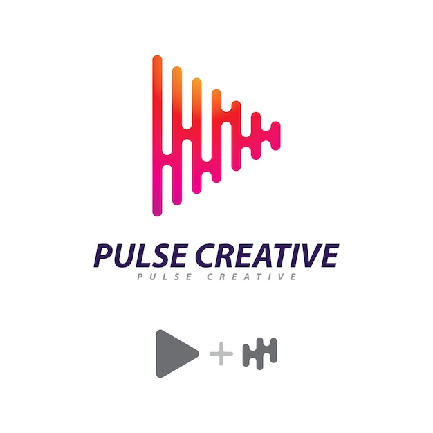 Creative Pulse logo Vector Unique Sound waves logo concept design template