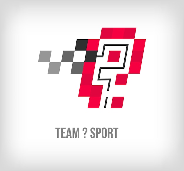 Creative question mark racing and sports logo Modern pixel with new culture colors Font alphabet