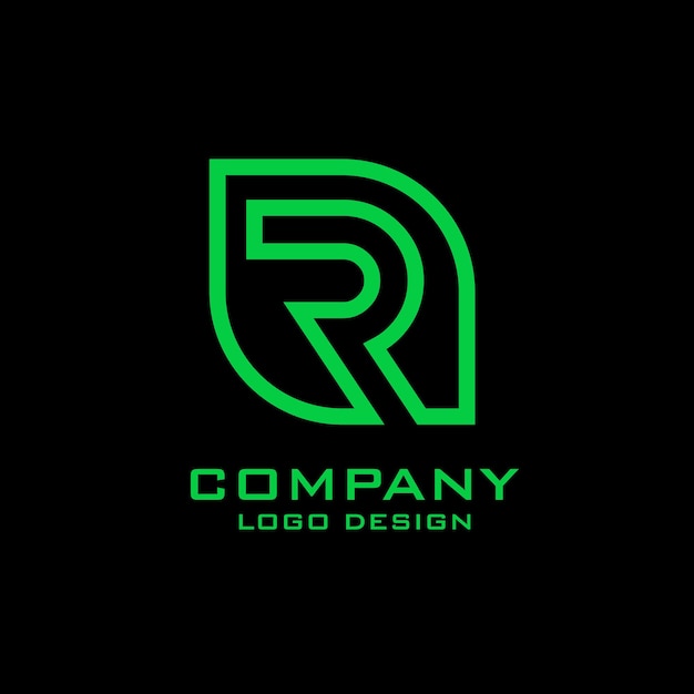 Creative R Line Letter Logo Design Vector