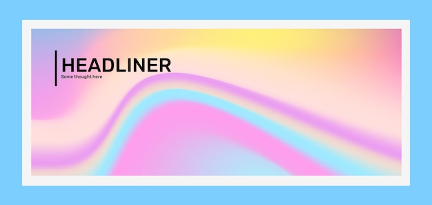  creative rainbow horizontal gradient illustration. abstraction in frame with header