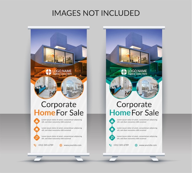 creative real estate agency roll up banner design