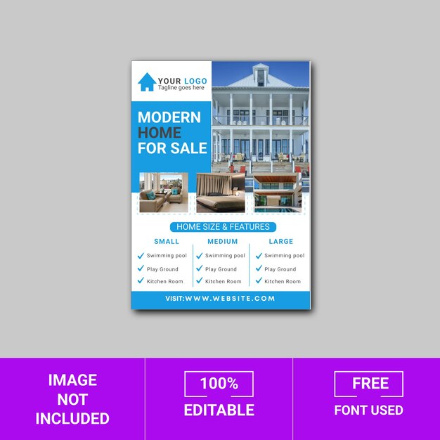 Vector creative real estate flyer template