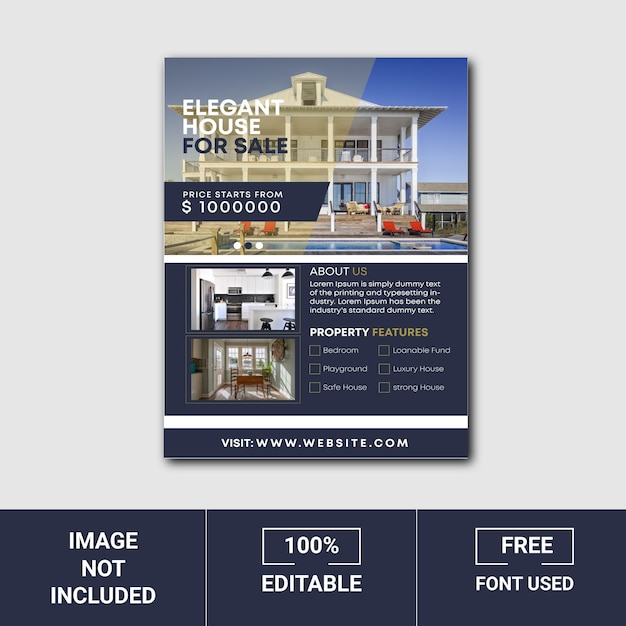 Vector creative real estate flyer template