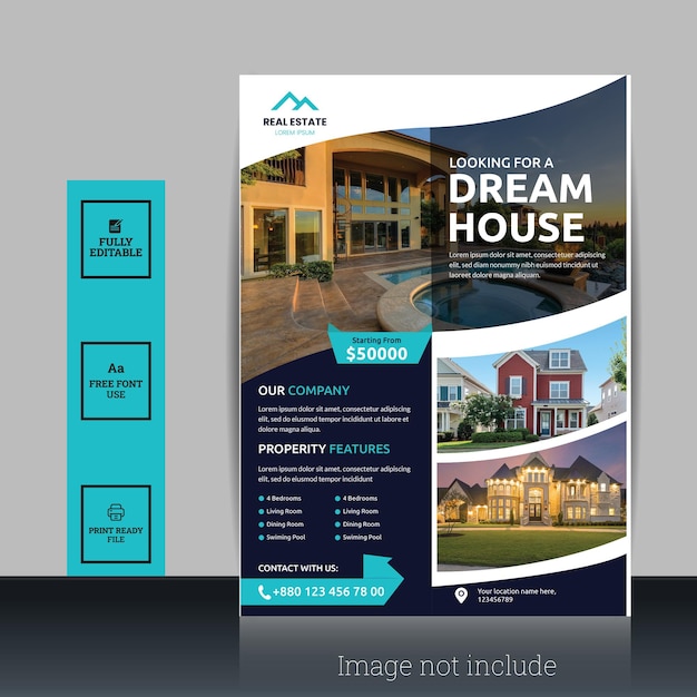 Creative Real estate house property for sale flayer template