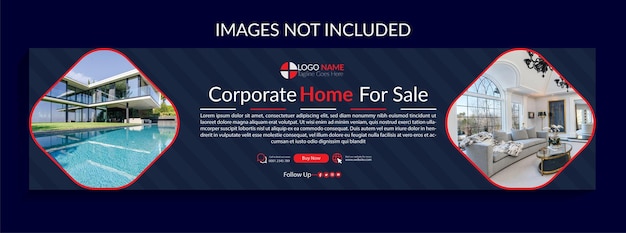 creative real estate linkedin banner template