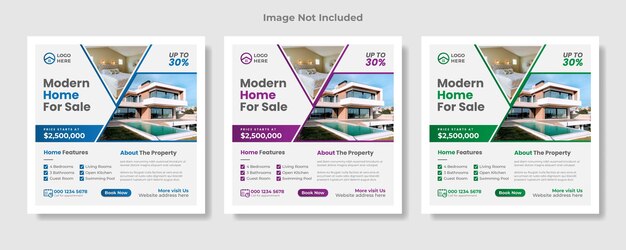 Vector creative real estate social media post template