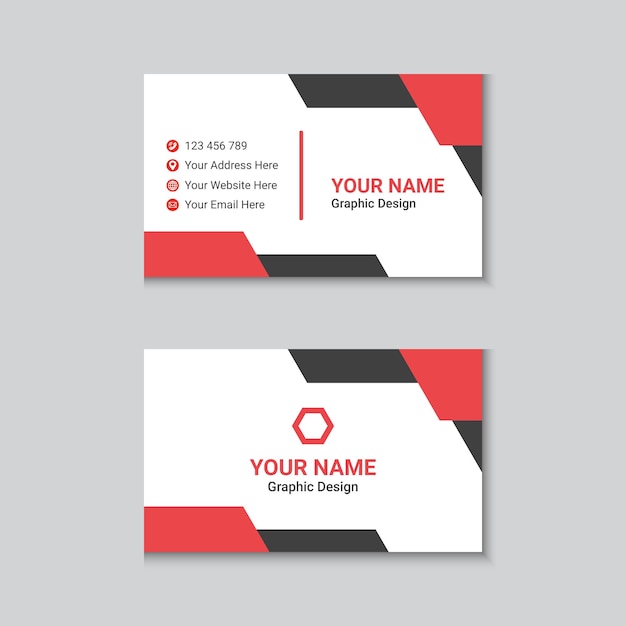 Creative Red And Black Business Card Template