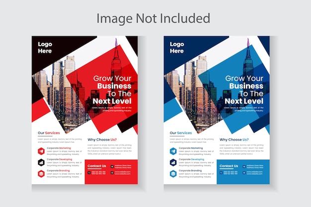 Creative Red And Blue Corporate Flyer Template