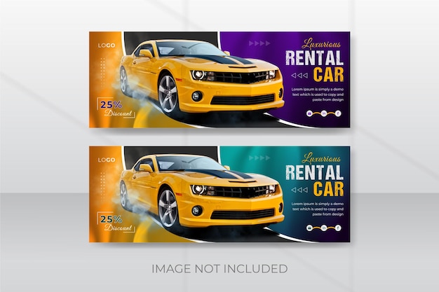 Creative rental car sale promotional social media luxurious business Facebook cover design template