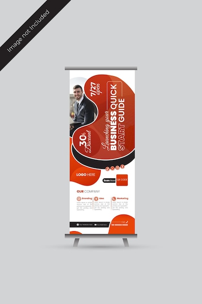 Vector creative roll up banner for business events marketing presentations pull up banners