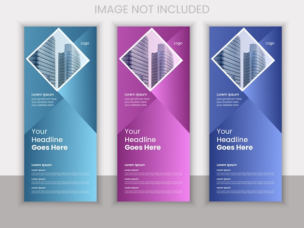 Vector creative roll up banner and company pull up banner design template