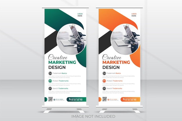 Creative Roll Up Banner Design Business Roll Up Stand Template with simple