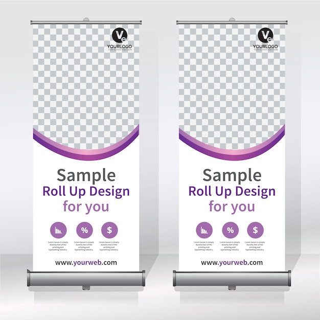 Creative roll up banner design template