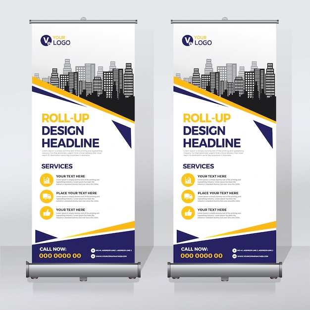 Creative roll up banner design template