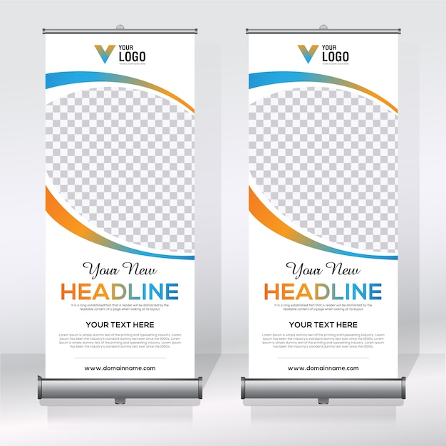 Creative roll up banner design template