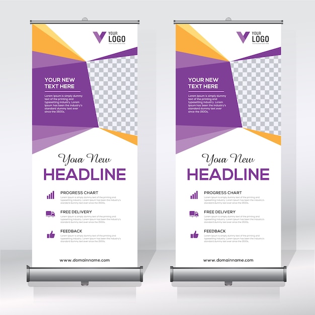 Creative roll up banner design template