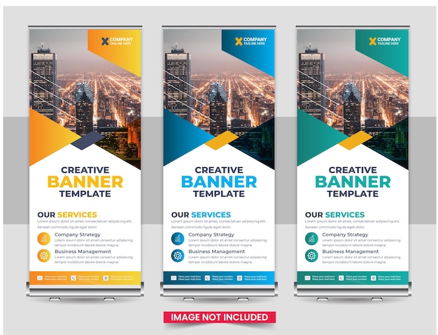 Creative roll up banner design template